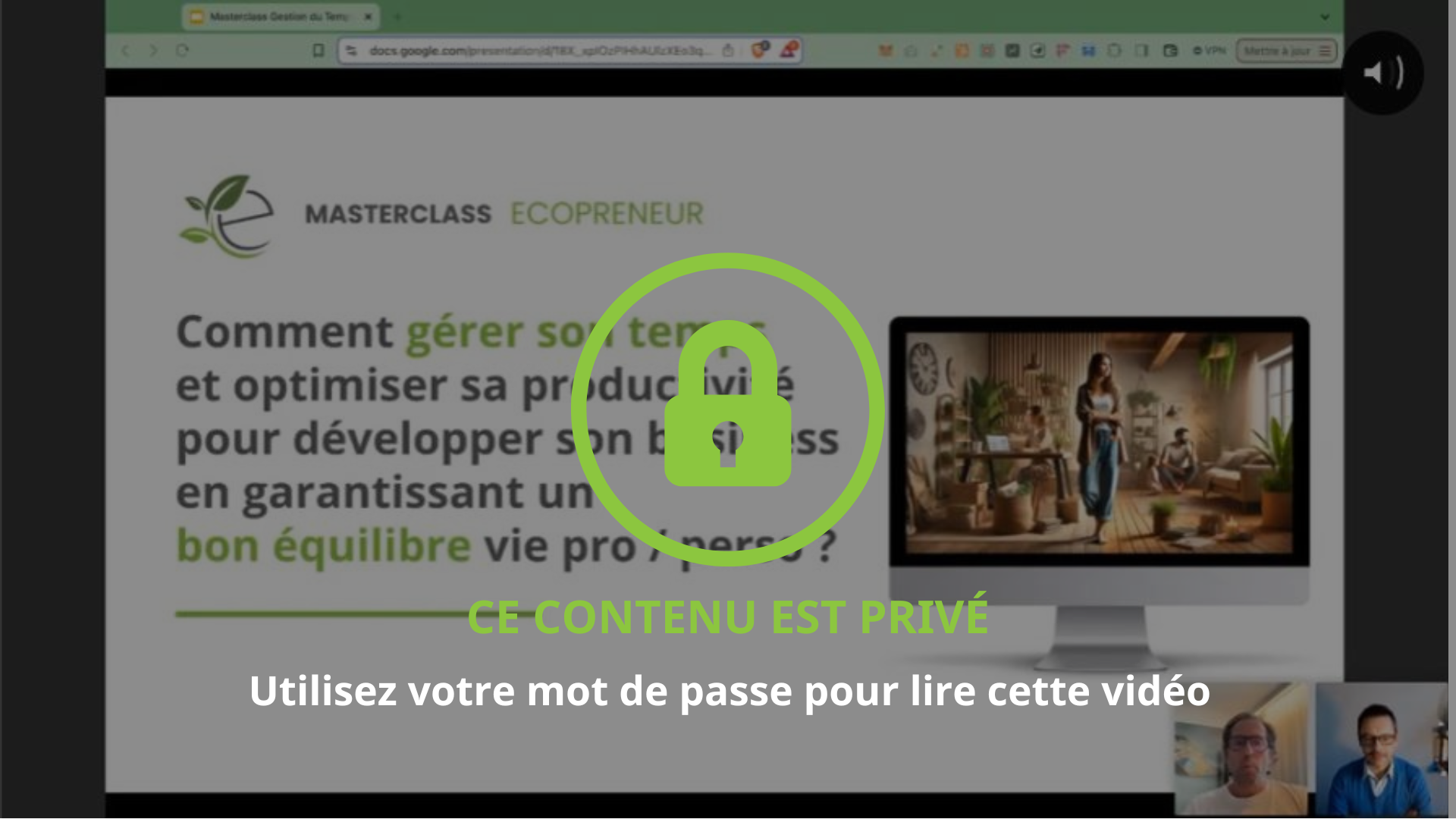 Témoignage, Replay Masterclass