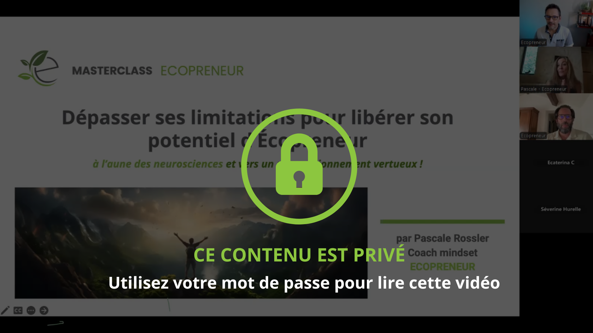 Témoignage, Replay Masterclass